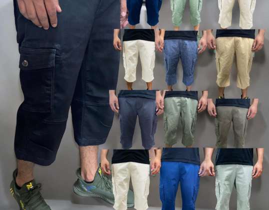 Hommes Cargo Shorts Trois Quarts Pantalon Différentes Couleurs Vente d’Été