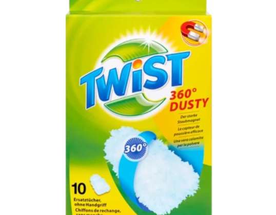 Twist 360 Șervețele umede prăfuite/rezerve de praf cu pene 10 bucăți