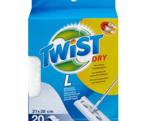 Twist Dry L Nachfüll-Bodentücher 20 Stück Elektrostatische Mikrofaser