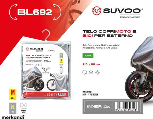 Suvoo BL692 Housse de moto et de vélo d’extérieur - étanche à l’eau, à la poussière, aux UV et au vent