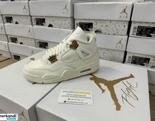 Sneakers Skor Nike Air Jordan 4 Retro Metallic Gold (Dam) AQ9129-170 - 100% äkta - helt ny