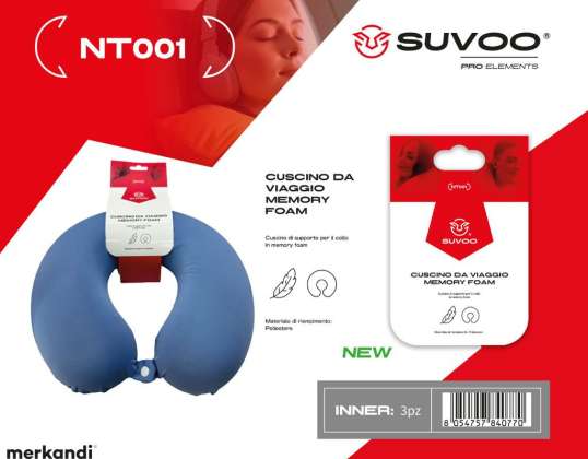 Suvoo NT001 Oreiller de voyage en mousse à mémoire de forme - Support de cou en mousse à mémoire de forme