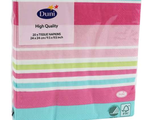 Servilletas Duni 3 capas azul 24 x 24 cm 20 piezas 3 modelos y colores diferentes