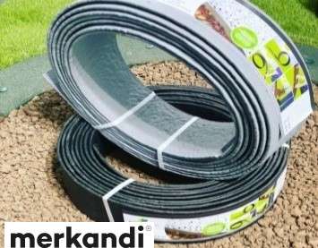 Lawn Edge 100% Recycled HDPE with Real Stone-Like Effect (LG-STONE140X25GR), 25 lm Length, 140 mm Height, 8 mm Thickness, Grey