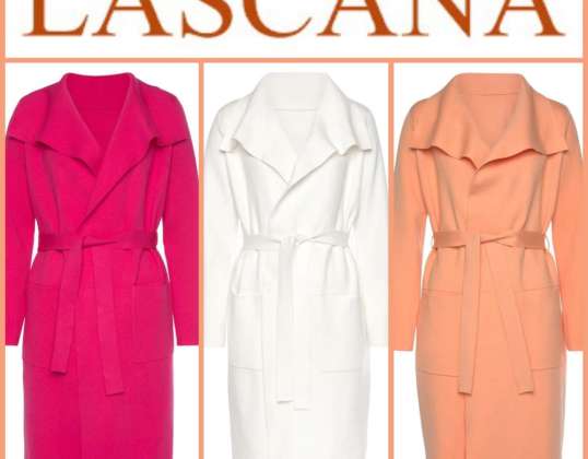 020131 women's cardigan coat by Lascana. Color: white, apricot, fuchsia