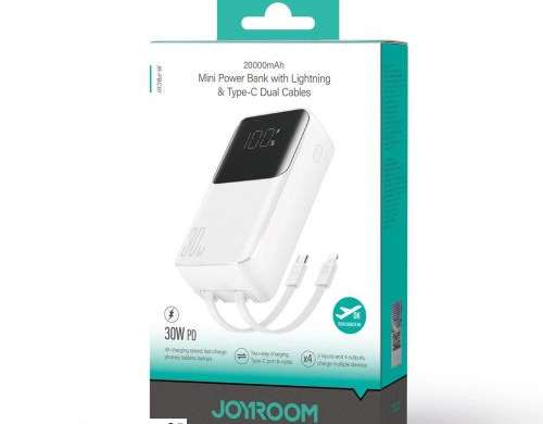 Power Bank Joyroom com Display Digital C U PD 30W 20000 mAh com b