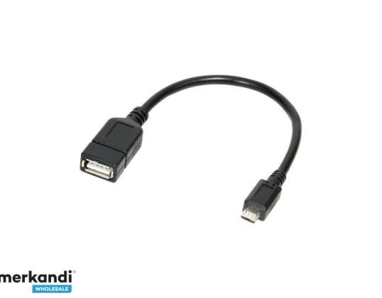 LogiLink Micro USB B/M - USB A/F OTG -sovitinkaapeli 0 20m AA0035