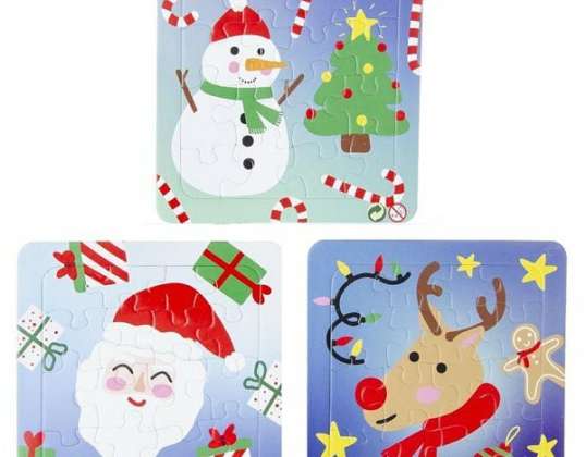 Puzzle Christmas 13.5 cm 16 pieces 3 assorted