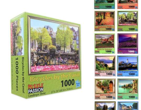 Puzzle Mate Puzzle Villes et Paysages 1000 pièces 12 assortis