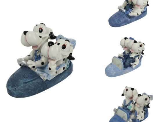 Dogs in bumper car 9 cm 4 assorted