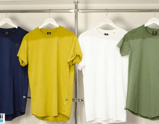 Stock of men's T-shirts from the G-star brand, mix of models, mix of colors WELCOME