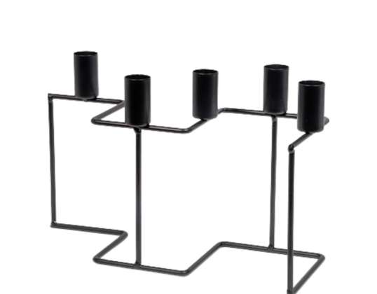 SENZA candle holder Zig Zag black 27 cm