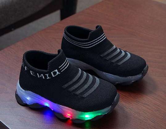 Zapatillas LittleChamp (negro) ~ lucev | Zapatillas Glow para niños | Zapatillas LED