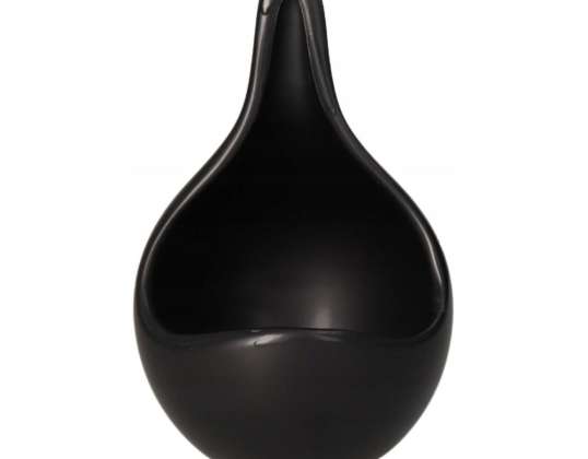 Flower pot in the shape of a water drop from the Drop series. The flowerpot is made of ceramic. M black 18 cm