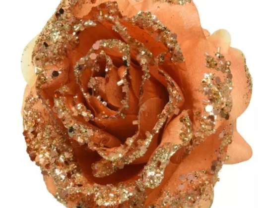 Everlands rose sur clip orange 14,5 cm et Everlands rose sur clip rose 14,5 cm