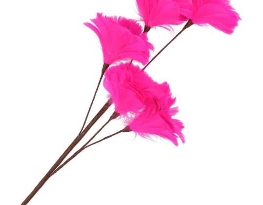 Artificial branch Feather with silk flowers of feathers different colors bendable 85 cm