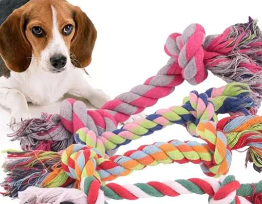 DOG TOY COTTON ROPE TUG KNOT 23CM