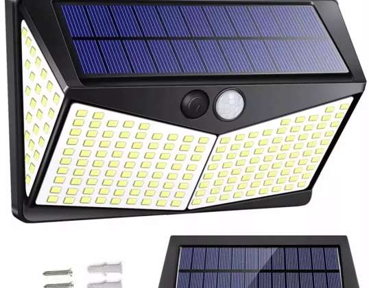 CANDEEIRO DE PAREDE SOLAR CANDEEIRO DE PAREDE LÂMPADA SENSOR DE MOVIMENTO 212 LED