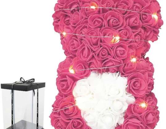 BQ54A URSO ROSA COM CORAÇÃO 25CM ROSA