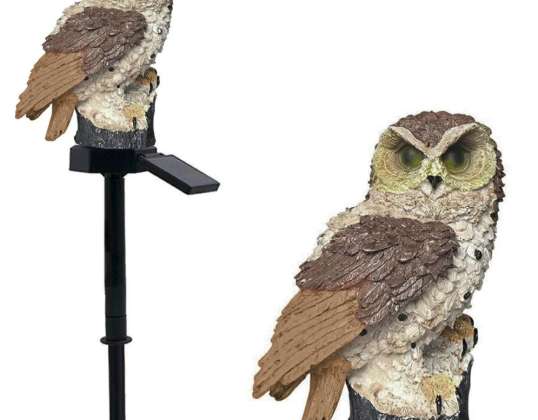 ZD50I LAMPE LED SOLAIRE HIBOU MARRON