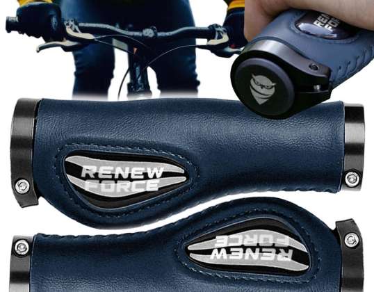 Impugnature comode Maniglie per bicicletta Impugnature per bicicletta Antiscivolo Robusta ECO PELLE GRIP-3-BLU