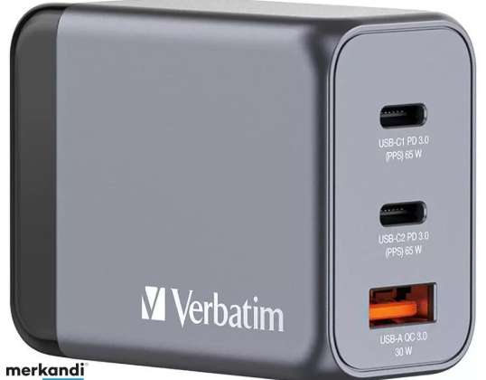 Verbatim GAN CHARGER 3 PORTOS 65W