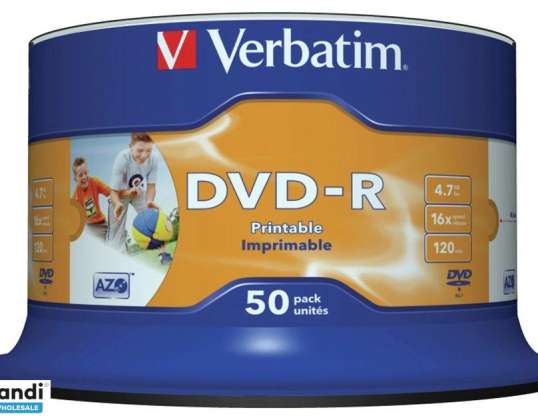 Verbatim SPINDLE 50 DVD R 4 7GB 16X PRINT. S