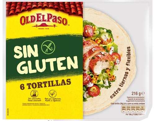 TORTILLAS SIN GLUTEN OLD EL PASO 6 PIEZAS GR216 FOOD1232