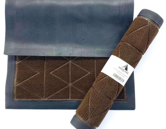 80 pcs ASQUARE floor mats brown with triangle pattern 40x60cm household items, remaining stock wholesale special items