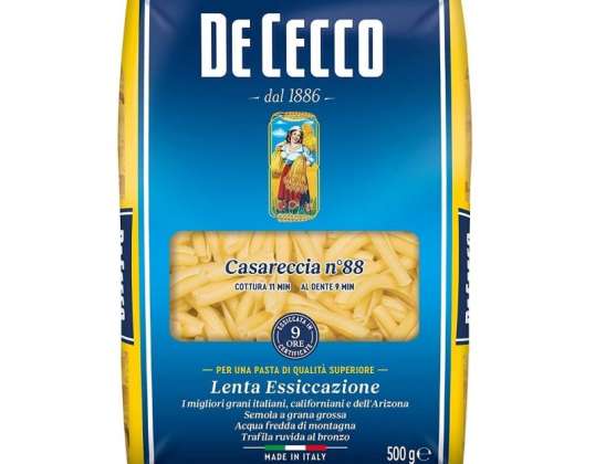 DE CECCO GR.500 CASARECCIA N.88 FØDEVARER BESKRIVELSE 2734