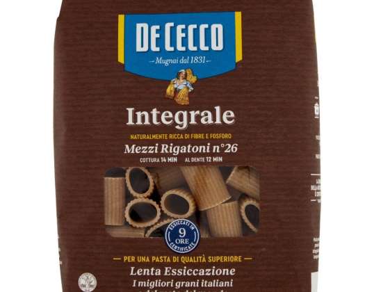 DE CECCO G.500 MEZZI RIGATONI VOLLKORN N.26 LEBENSMITTELBESCHREIBUNG 3101