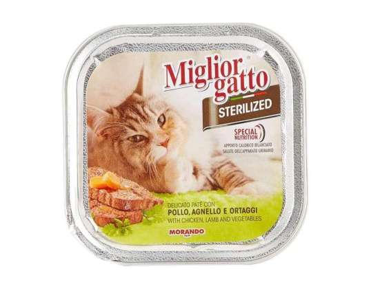 BESTE STERILISIERTE KATZE. PATE'G100 HÄHNCHEN/LAMM/GEMÜSE LECKERES ESSEN BESCHREIBUNG 3224