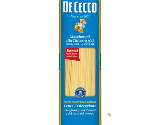 DE CECCO GR.500 MACCHERONI ALLA CHITARRA NR.13 MAISTO APRAŠYMAS 2706