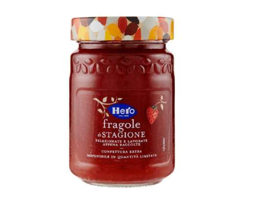 HERO CONFITURE FRUITS DE SAISON FRAISES GR.350 DESCRIPTION ALIMENTAIRE 1989