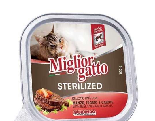 BESTE STERILISIERTE KATZE. PATE'G100 RINDFLEISCH/LEBER/KAROTTEN DAS LECKERE ESSEN BESCHREIBUNG 3225