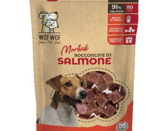 WOFWOF LACHS LECKERLIS HUNDESNACK GR.80 FUTTER BESCHREIBUNG 3568