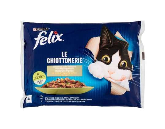 FELIX DELIKATESSE GR.100X4 LACHS ZUCCHINI/FORELLE GRÜNE BOHNEN LEBENSMITTELBESCHREIBUNG 3434