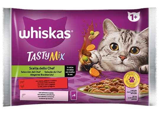 WHISKAS LECKERE MISCHUNG RIND/HUHN/GRÜN/SALM.4X85GR. LEBENSMITTELBESCHREIBUNG 3363