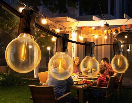 LED Lichterkette 25 Stück Glühbirnen Outdoor Garten G40 Balkon NEU Ci