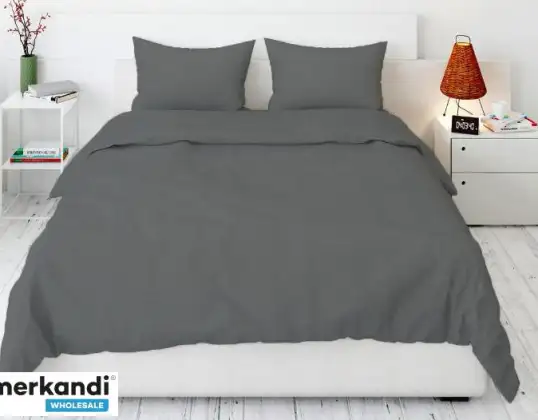 BEDDENGOED 160x200 MICROVEZEL EENKLEURIG GRAFIET PMJ163-GRAF