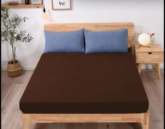 BADSTOF HOESLAKEN MET ELASTIEK 90x200 VIERKANT BRUIN