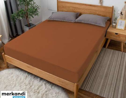ELASTICKÉ PROSTĚRADLO JERSEY S GUMIČKOU 100x200 BAVLNA SVĚTLE HNĚDÁ