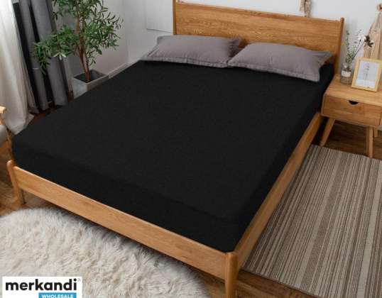 DICKES FROTTEEBLATT MIT GUMMIZUG 200x200 cm SCHWARZ (FG200200-SCHWARZ)