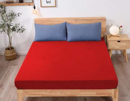 FROTTÉ FASPENSJONERT LAKEN 200x220 cm RØD (FK200220-RØD)