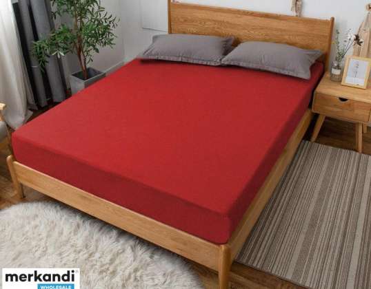 DICKES FROTTEE MIT GUMMIZUG 200x200 cm ROT (FG200200-ROT)