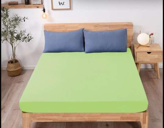 HOESLAKEN JERSEY 120x200 VIERKANTE PISTACHE