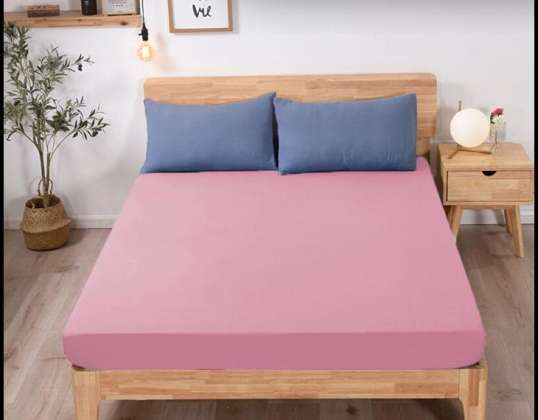 JERSEY HOESLAKEN 90x200 VIERKANT ROZE