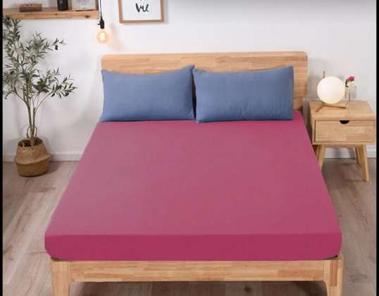 FROTTEE-SPANNBETTTUCH MIT GUMMIBAND 200x220 QUADRAT DUNKELROSA