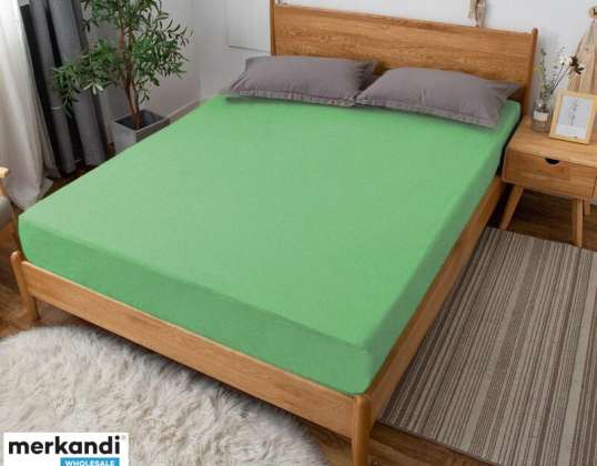 SILNÉ ŽERZEJOVÉ ELASTICKÉ PROSTĚRADLO S GUMIČKOU 160x200 BAVLNĚNÝ SALÁT