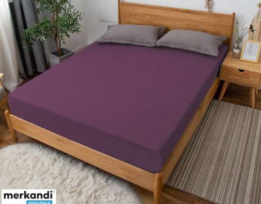 ELASTICKÉ PROSTĚRADLO SILNÉ ŽERZEJOVÉ S GUMIČKOU 160x200 BAVLNA FIALOVÁ